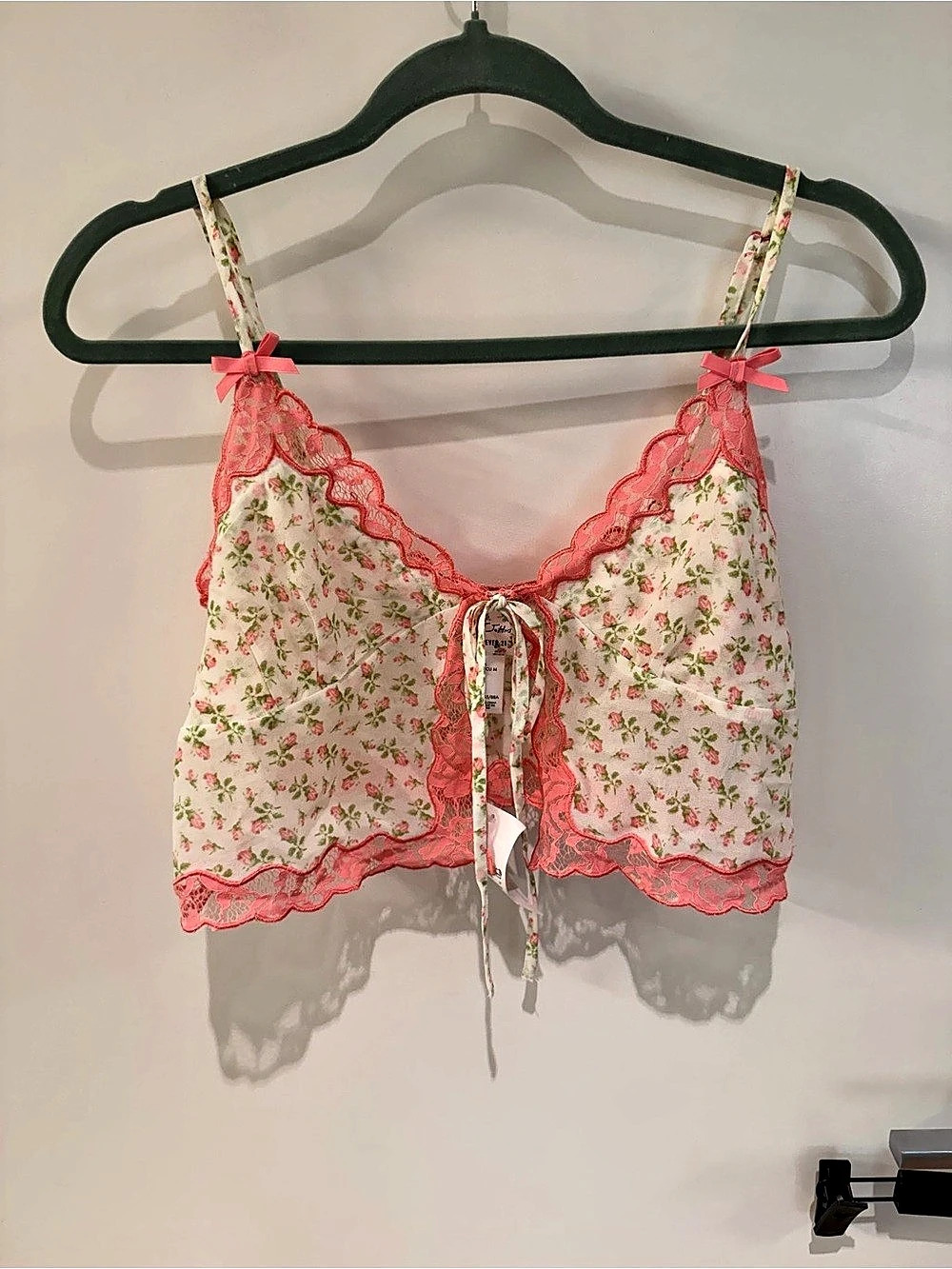 Betsy Johnson x Forever 21 Floral Lace-Trim Sleepwear Set Floral Lingerie Set in